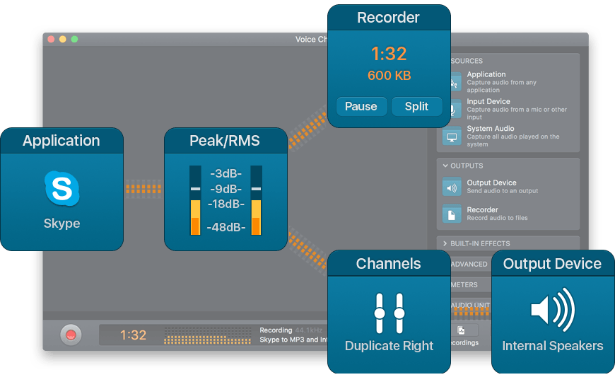 schermata principale diAudiojack pro