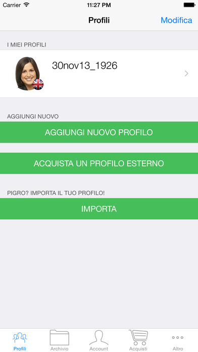 Schermata dell'applicazione tratta dall'Ap Store