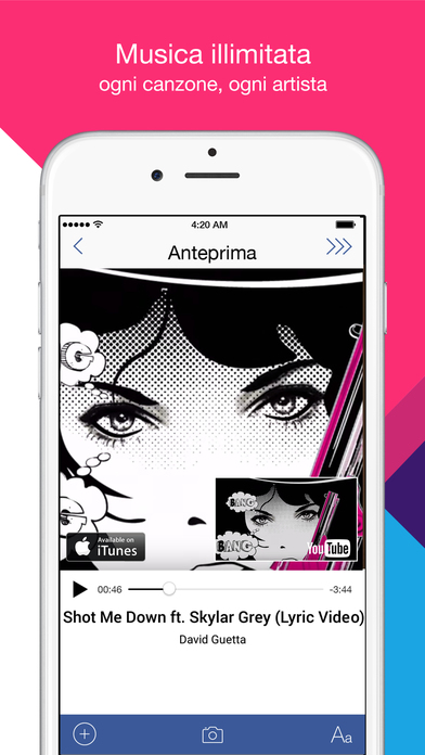 Schermata dell'applicazione tratta dall'Ap Store