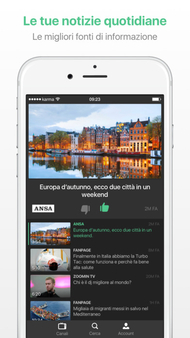 Schermata dell'applicazione tratta dall'Ap Store