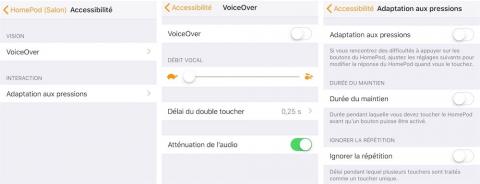immagine della schermata di configurazione di Voiceover per HomePod