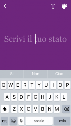Immagine della finestra stato di Whatsapp
