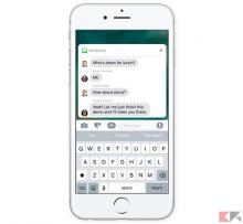 Foto di un esempio di notifiche interattive