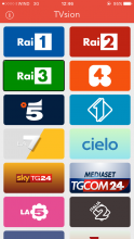 Immagine raffigurante la schermata principale di TVSion
